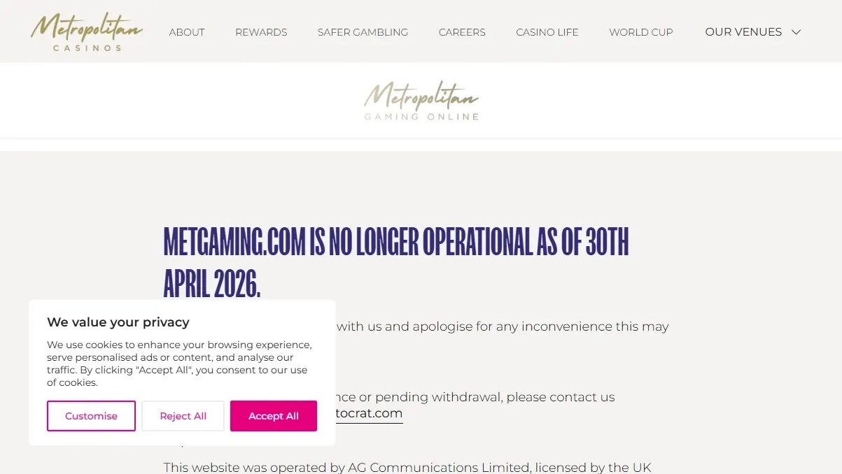 Metropolitan Gaming Casino